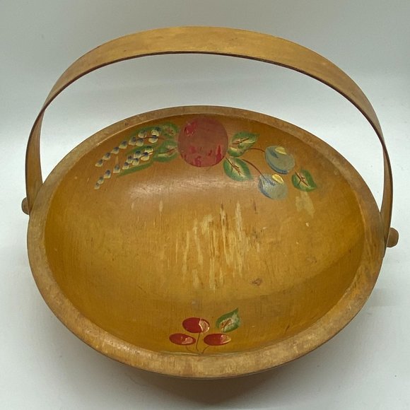 VINTAGE Scandinavian Hand-Painted Bowl Tole